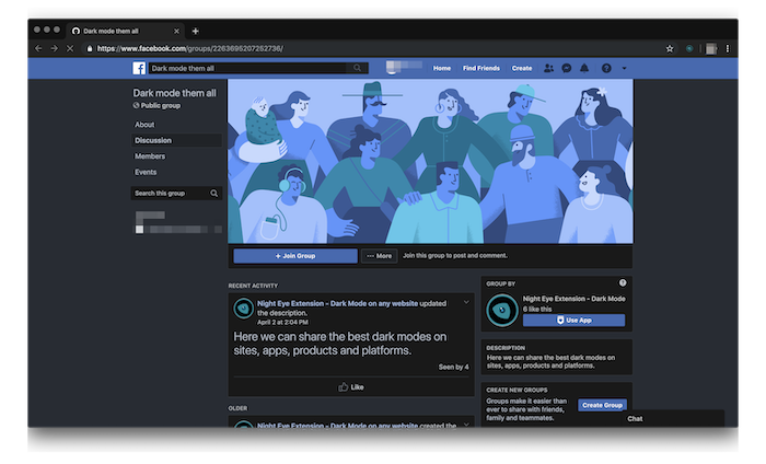 Facebook-groups-dark-mode