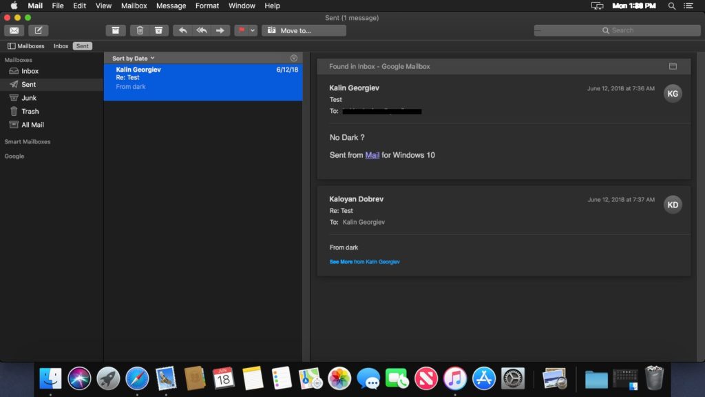 macos mail app dark mode
