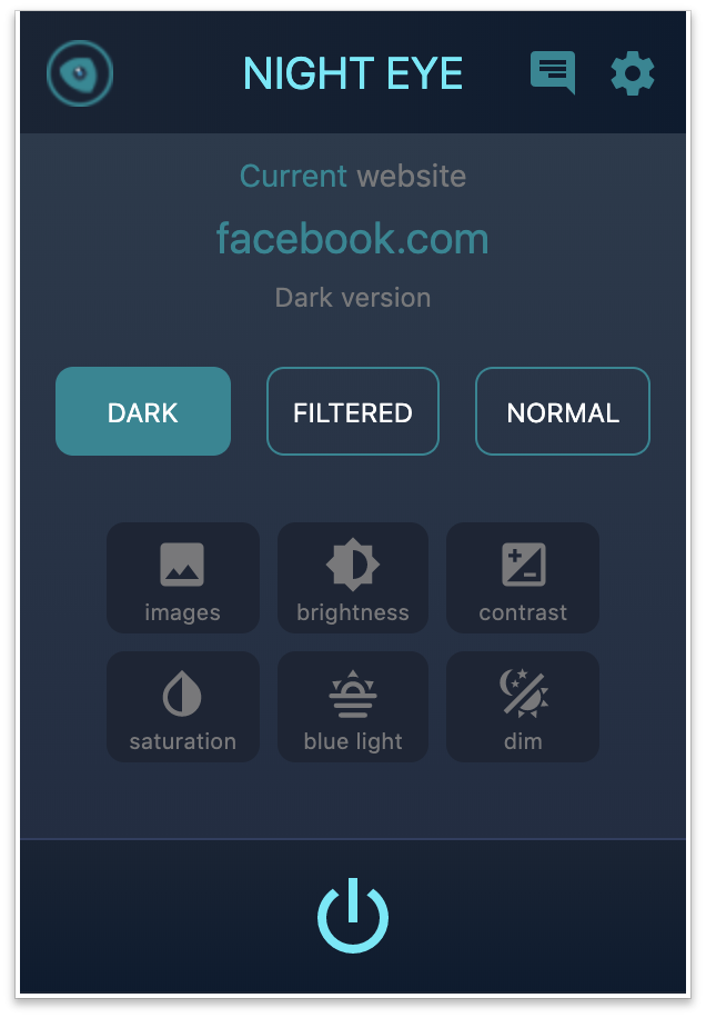 Night Eye Dark Mode extension Facebook | Night Eye