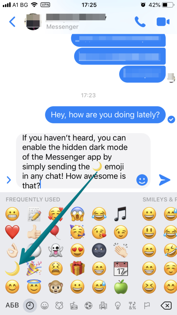 first step to enable facebook messenger dark mode | Night Eye