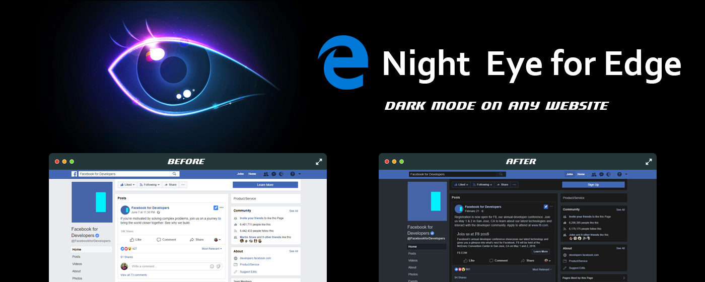 Dark Mode extension for Edge | Night Eye