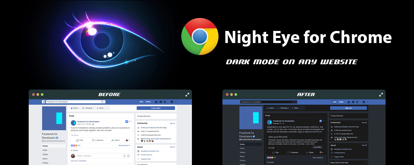 Với Chrome Dark Mode, trải nghiệm lướt web của bạn trở nên dễ chịu hơn trong điều kiện ánh sáng yếu. Giao diện mới tối giản đem lại sự tập trung và thuận tiện cho mắt cũng như tăng thêm tính thẩm mỹ cho trình duyệt của bạn.