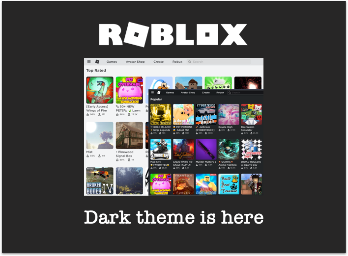 Roblox Official Dark Mode Night Eye
