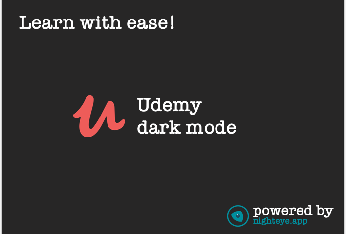 udemy dark mode