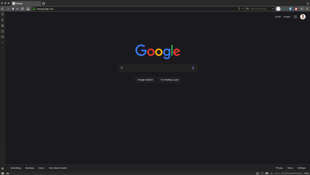 how to make google search dark mode pc