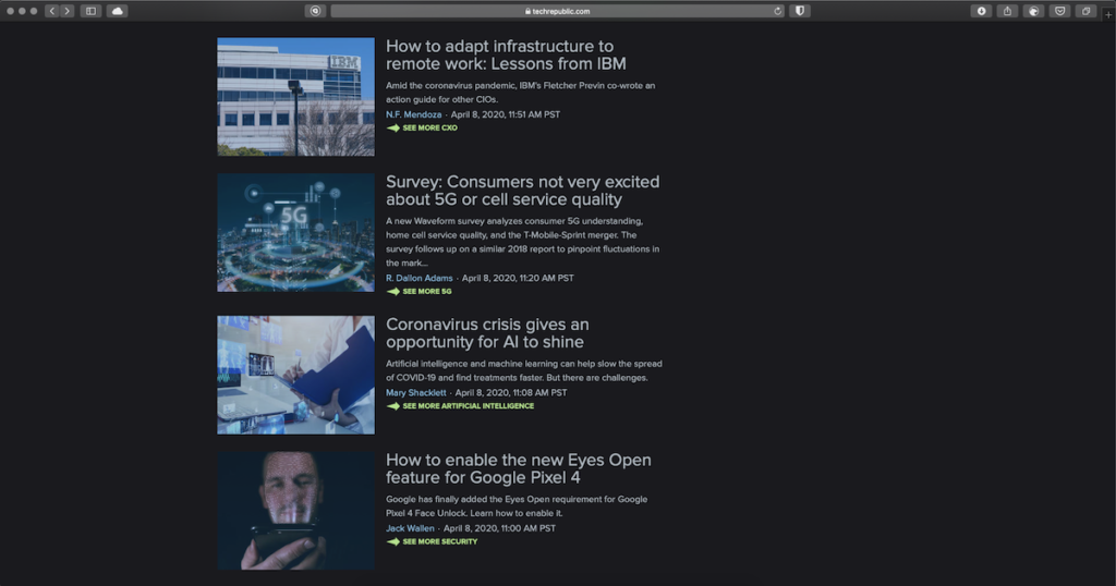 TechRepublic Dark Mode - Read Your Tech News Without Severe Eyestrain ...