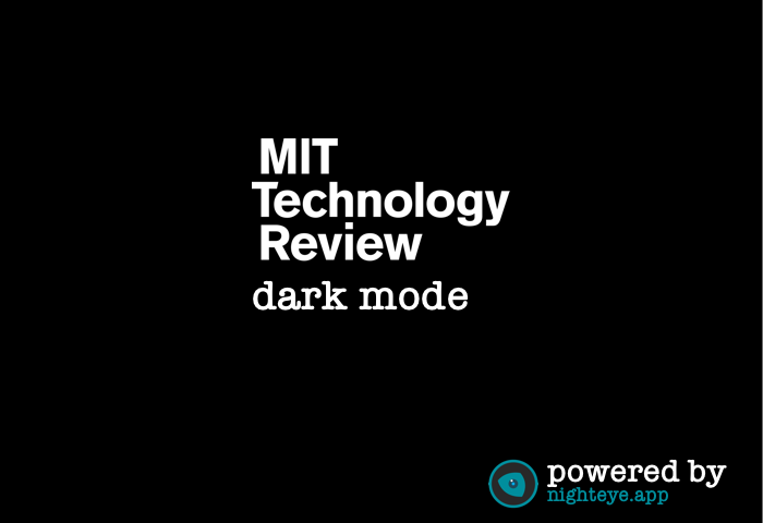 mit technology review dark mode