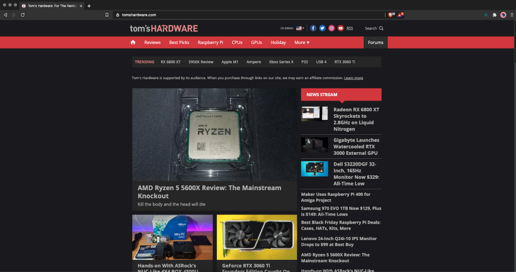 Tom's Hardware Dark Mode [PC Enthusiast Eye Safety]