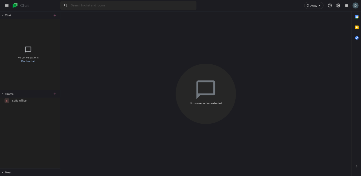 google chat app dark mode