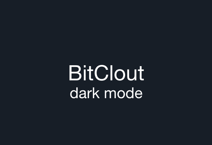 bitclout dark mode