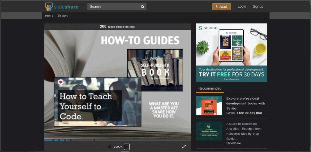 slideshare dark mode