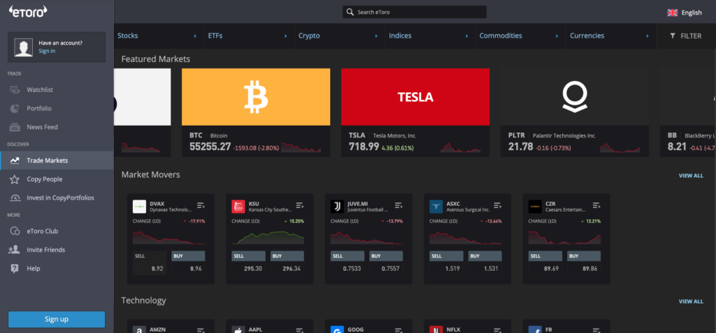 etoro dark mode - trade markets