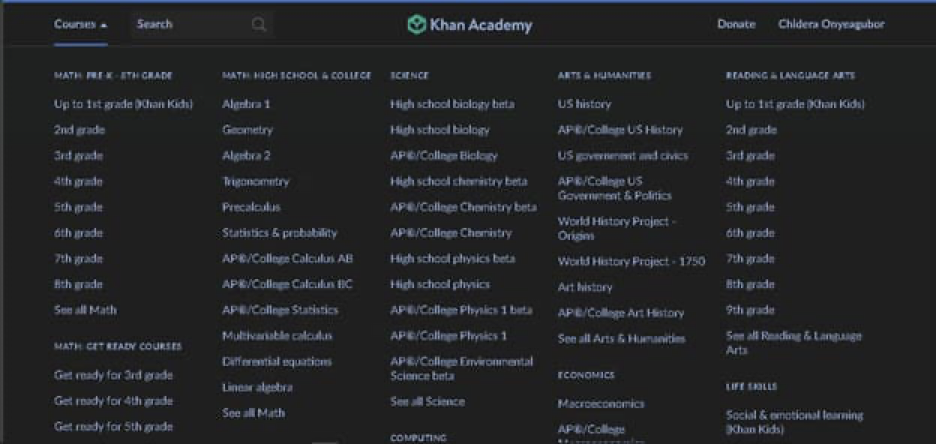 khan academy dark theme