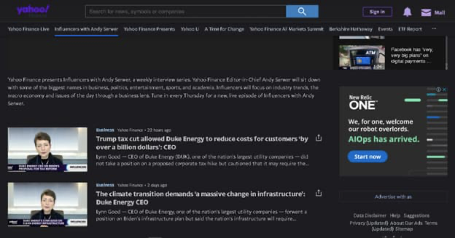 Yahoo Finance Dark Mode