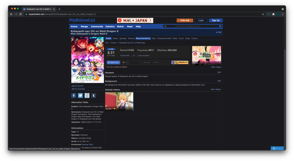 MyAnimeList Dark Mode 2 Easy Steps Night Eye