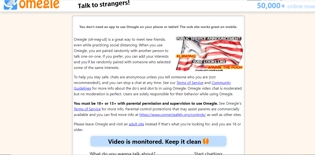 omegle without dark mode