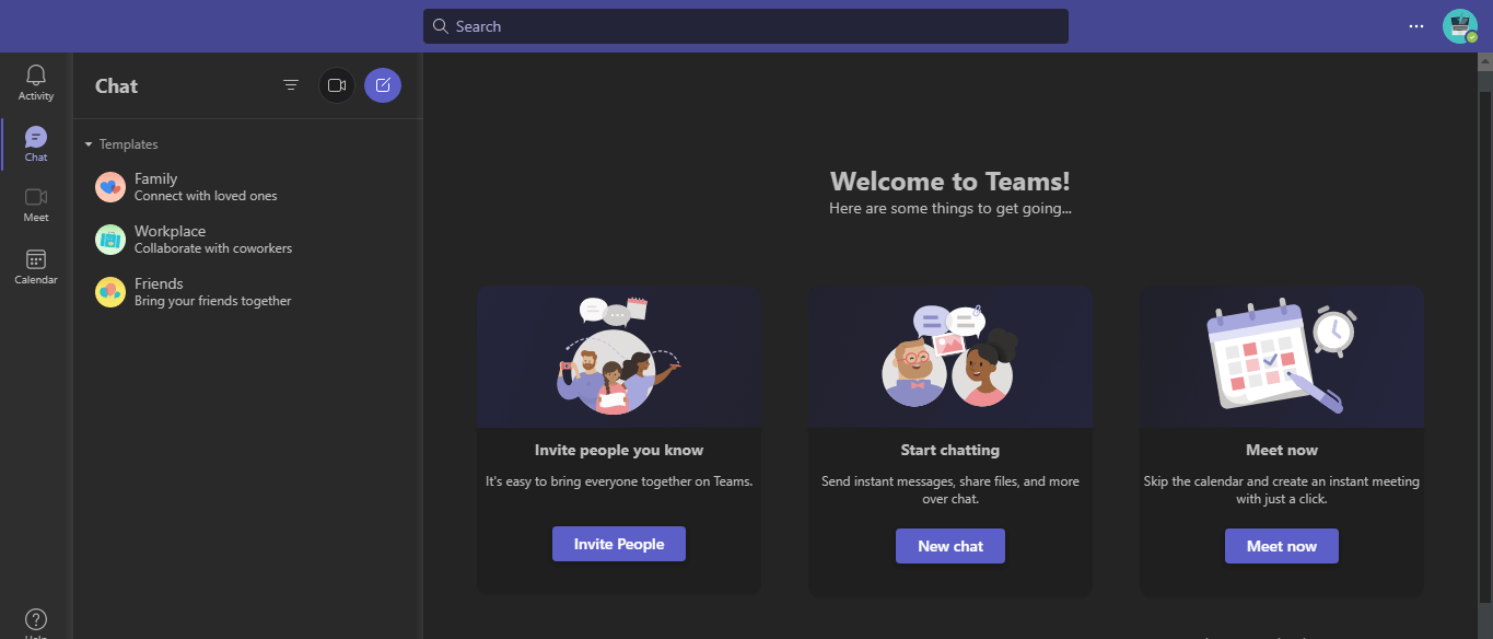 Microsoft Teams app for friends and families