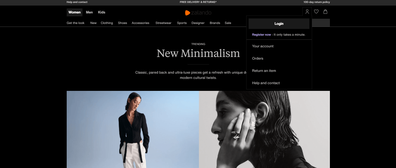 Zalando Dark Mode With Night Eye: Better Shopping Experience At Night ...