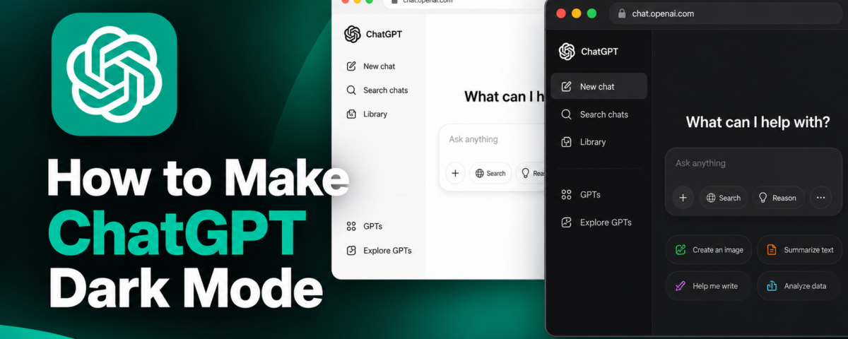 Dark mode | How to Make ChatGPT Dark Mode | (1) ChatGPT Dark Mode Tutorial Thumbnail | Night Eye