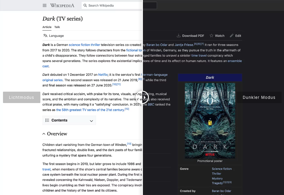 Dark-Mode-Erweiterung für jede Website